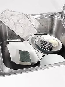 Stainless steel kitchen bathroom sink storage rack rack faucet dishcloth sponge drain rack punch-free