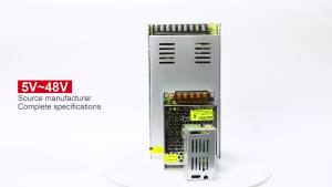 24Volt DC Transformers 5A 10A 15A 20A 25A 30A AC 110V-220V to DC 24V 120W 250W 360W 500W 600W Household Switching Power Supply