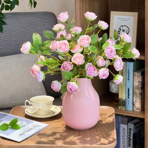 Rose False Flower Bông Hoa Giả Bông Hoa Sinh Học Cao Cấp Trang Trí Bàn Ăn Bông Hoa Nhung Thủ Công Trang Trí Không Gian Hàng Ngày