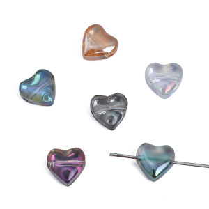 10 cái 6/8 mét pha lê Thủy Tinh Hạt hình trái tim cho vòng tay tự làm bông tai vòng cổ làm đồ trang sức