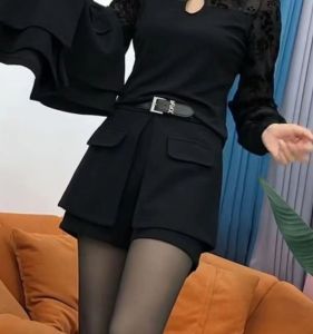 Maillard Shorts Fall and Winter Outer Wear Winter Shorts Pantskirt Fake Two-Piece Belly Covering Casual Shorts Short Skirt Leggings Group