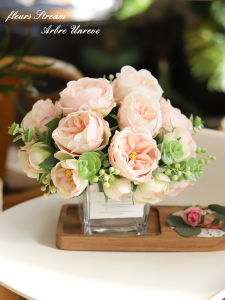 Nordic Luxury Austin Rose Artificial Flowers Indoor Office Meeting Room Wedding Desktop Floral Art Decorations Silk Flower Bouquet