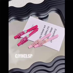 Pink M Letter Alloy Hair Clip Sweet Girl Side Bangs Clamp Fresh out Fashion Hair Accessories Small Audience Design Hairpins