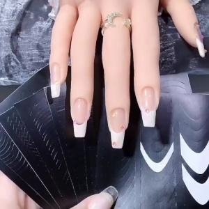 HNKMP | 【1Sheet French Manicure Strip Nail Art Form Fringe Tip Guides Sticker DIY Line Tips Decoration Tool】
