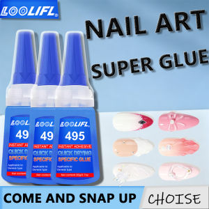 495 Nail Glue for Fake Nails Strong Hold Quick Drying Super Glue for Nail Art Decorations Long Lasting Adhesive for Salon DIY