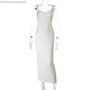 Evening Gown Backless Slim Fit Waist High Waist Long Skirt Womens Dress Formal Dress Casual Wear Sleeveless High Waist Dress