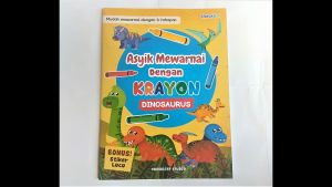 Buku Asyik Mewarnai Dengan Krayon Dinosaurus Bonus Stiker Aktivitas Anak