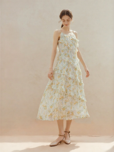 INMAN | Floral Ruffled Halter Skirt