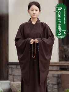 ShanYuan Sea Green Robe Breathable Lightweight Summer Casual Long Shirt for Men And Women Comfortable Linen Bamboo Fiber Material