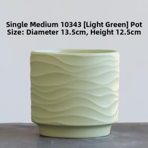 MONLEYTA | Nordic Minimalist Ceramic Plant Pots With Tray For Butterfly Orchid And Succulents Green Plants Simple Style Home Decoration