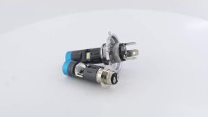 KEVANLY | 1pc H4 LED Dual Color Motorcycle Headlight Bulb P15D White Yellow Hi Lo Beam Lens Fog Lamp For Yamaha Kawasaki Motor Accessories