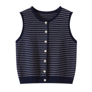 เสื้อกั๊กถักนิตติ้งคอตั้งแขนกุดผ้าขนสัตว์เนื้อนุ่มสไตล์เกาหลี แขนกุด ทรงเข้ารูป ทรงเข้ารูป แขนกุด ทรงเข้ารูป