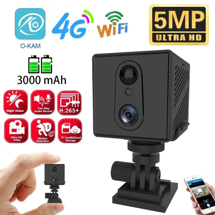 5MP Mini Camera 4G SIM Card Surveillance Wifi Night Vision Motion ...