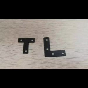 8pcs black flat bracket iron bracket bracket heavy duty metal L-bracket right Angle bracket repair plate with screws