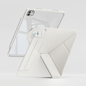 RBPY-Fold2-in-1Detachable720°RotatingStand iPadCase–UniversalFitforiPadAir6/5/4(10.9")iPadPro11/12.9/13iPad10/9/8/7thGen/10.2(AcrylicTransparentAnti-Bend BuckleM2/M4Compatible)