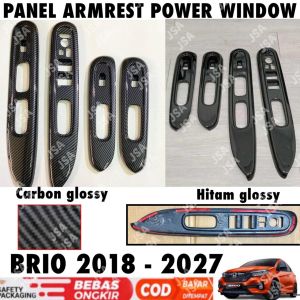 Panel Armrest Power Window Brio 2018 2023 2024 2025 2026 2027 Hitam Carbon Glossy .