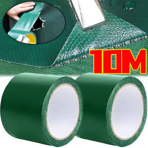 10M Tarpaulin Repair Tape Waterproof Cloth Strong Self-Adhesive Tapes Outdoor Truck Tent Cover Awning Tape for Camping