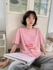 NIHAOKANONG | Áo Thun Tay Ngắn In Hình Unicorns Slim Casual