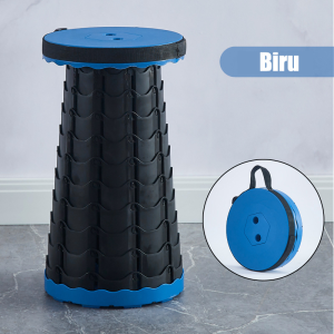 PROMO!! Kursi Lipat Portable Outdoor Praktis Tahan Berat 150kg Multifungsi Kuat Kokoh & Stabil / Bangku Lipet Teleskopik Folding Chair Bulat Pancing Gunung Camping Bundar Termurah Berkualitas (Q1A1)