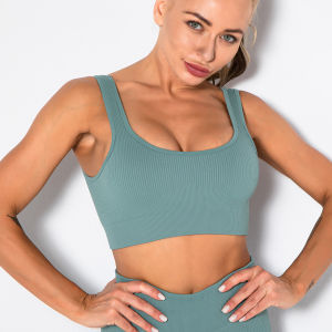 บราและชุดชั้นในโยคะออกกําลังกายแบบถักแบบไม่มีรอยต่อ