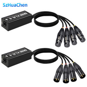 1Pair 4-Channel 3-Pin XLR Or 6.3Mm Audio And DMX Over Network Cable Extender DMX512 Network Signal Extender Male+ Female