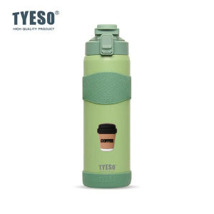 TYESO | TYESO Vacuum Flasks Insulated Water Bottle Coffee Sticker 304 Stainless Steel Leakproof Sports Bottle for Gym Travel Drinkware