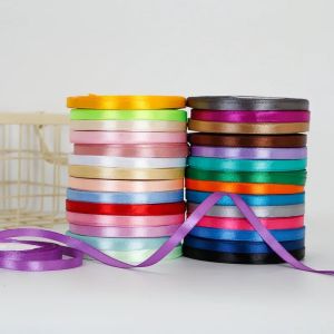 22yards/roll 6mm Satin Ribbon for Wrapping Bows Making Floral Bouquets DIY Applicable Wedding Party DecorationGift Wrapping