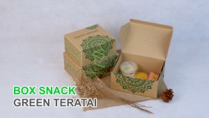 [25 PCS] Snack Box 14x12 16X12 Kraft Dus Motif Teratai Kue Box Snack Donat Kue