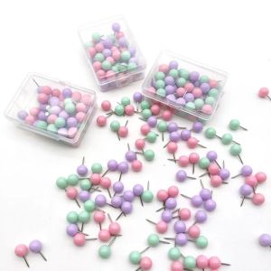 1 Box Candy Colors Paper Clip Binder Clips Stapler I-nails Pushpin For Book Decorative School Stationery Binding Supplies