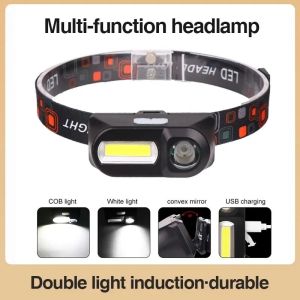 USB Rechargeable Strong Light COB LED Multi-Function Headlamp for Outdoor Night Fishing And Camping Head Mounted Flashlight
