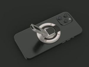 Magnetic Phone Kickstand 360° – Gym Grip Holder with Cushioned Hinge Works for iPhone 12-17 Series
