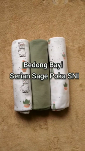 3pcs Bedong Bayi Serian SAGE POKA SNI pernel Selimut 90X110CM ZAK28