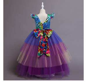 Hot Selling Western-Style Children's Dresses: Big Bow & Long Round Neck