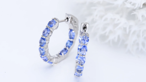 Lohaspie Jewelry Genuine 3.5 Carats Solid Sterling Silver 925 Clip Earring Original Natural Tanzanite Clip Earring Pure Silver 925 Original Tanzanite Earring For Women Jewelry