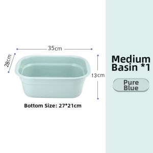 Large Rectangular Plastic Face Washing Basin Thickened Laundry Vegetable Washing Basin Baby Bath Basin Dormitory Student Home Use