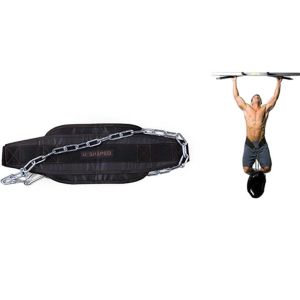 Black Thicken Fitness Weight Belt with Chain Dipping Belt for Lifting Pull Up Chin Up Kettlebell Barbel Bodybuilding Gym Belts