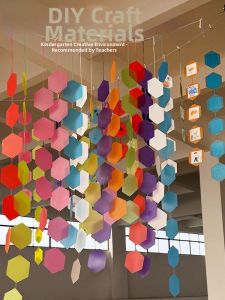 Educational Craft Materials Colorful Hexagonal PVC Decorations