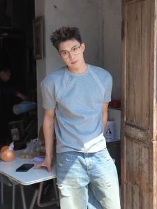 Grey Space Cotton Mens Short Sleeve T-Shirt Shoulder Width Regular Boxy Fit round Neck Casual Top for Summer Season