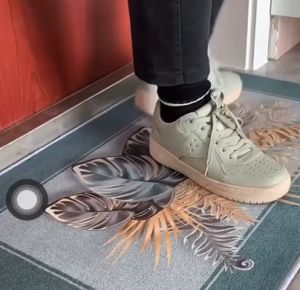 EV AR7 Keset Lantai 3D Motif Bunga Keset Alas Kaki Anti Slip