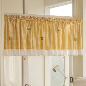 Meirenpeizi | French Style Lace Short Curtain Non-drilling Window Covering Light Filtering