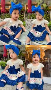 Dress Bayi Perempuan Cream Pita Angsa untuk Anak 6-18 Bulan Free Celana Dalam Bayi Murah Terjangkau / Dress Baby Gaun Bayi Bahan Katun / Bisa COD Bayar di Tempat