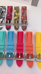 20mm 22mm 24mm 26mm Silicone Waterproof Watch Strap Stainless Steel Pin Buckle Watch Band Replacement for Universal Bracelet