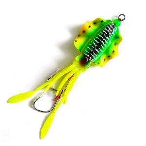 1PC 17cm/18.5g Mồi Mực Mềm Phát Sáng Trong Bóng Tối Với Móc Kép UV Mồi Bạch Tuộc Thực Tế Cho Câu Cá Nước Mặn Biển Sâu