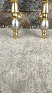 Handle Pintu Rumah Kuningan Antik Motif Dahlia Kamboja Kombinasi Gold 60 cm 2 Pcs