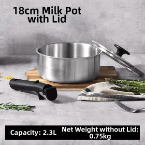 CAROTE | Stainless Steel No Coating Removable Handle Steaming Cooking Milk Pot
