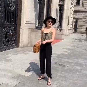 Bloomers กางเกงสำหรับผู้หญิงกางเกงลำลองทรงฮาเรมเข้าได้กับทุกชุดทรงหลวมขาเก้าส่วนขนาดใหญ่สไตล์เกาหลีปี2022