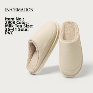 YUANGANG | Leather Winter Warm Slippers