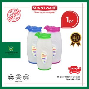 Sunnyware Deluxe Polypropylene Drinkware Jug 1.5L/1.8L - BPA-Free Plastic Pitcher with Lid