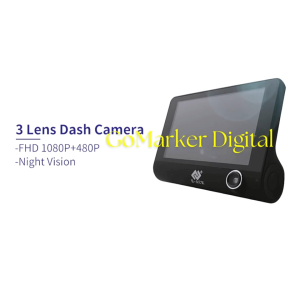 GO PUGTOP Kamera Mobil Dashcam depan Belakang dan Layar Monitor Cabin 4 Inch 960p - PG32