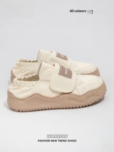 Warrior | Womens Slip-On Canvas Shoes Thick Bottom Outdoor Wear Magic Tape Lazy Shoes Casual Low Top Rubber Outsole Floral Pattern